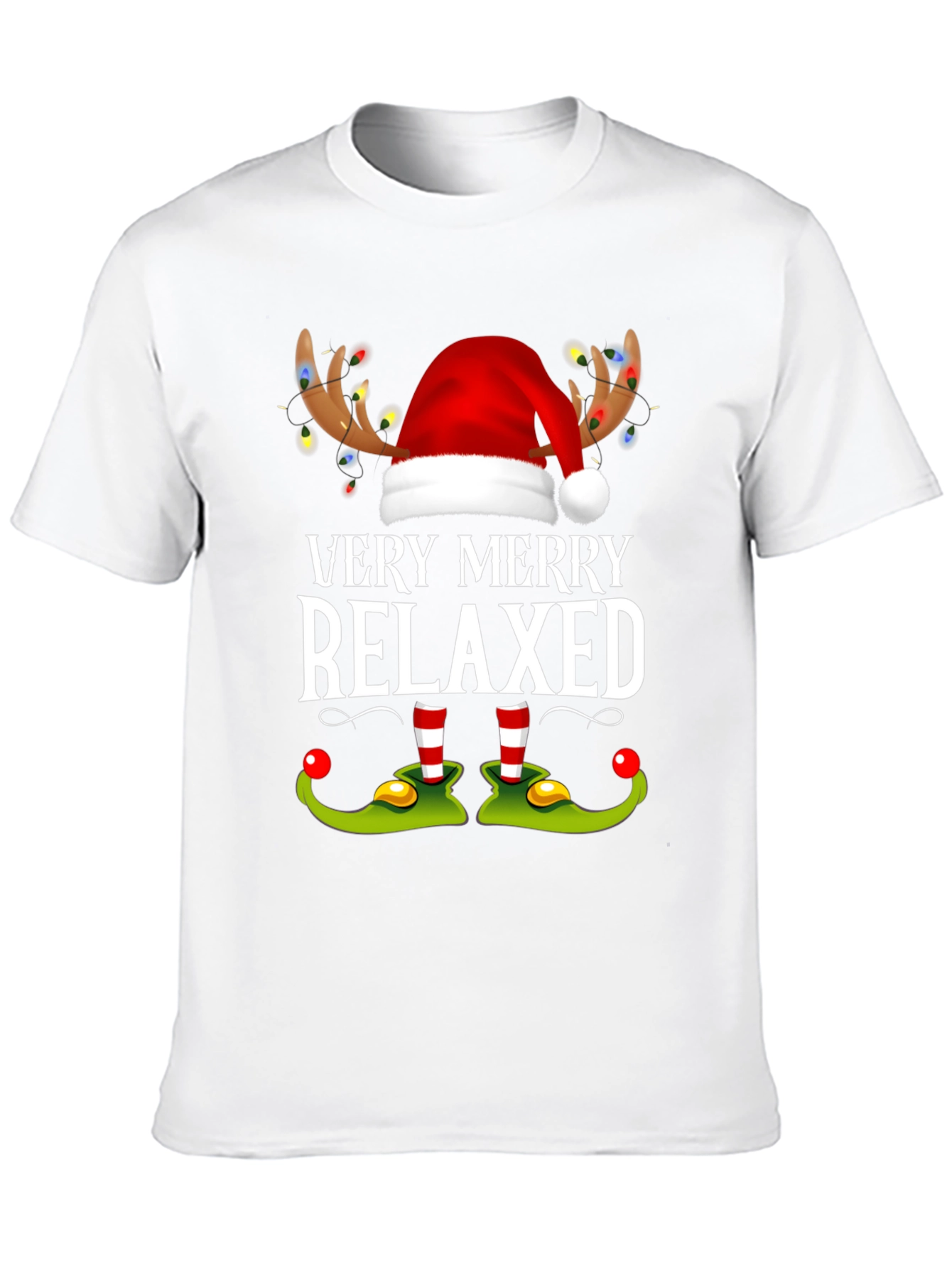 Camiseta Navideña Muy Feliz y Relajado