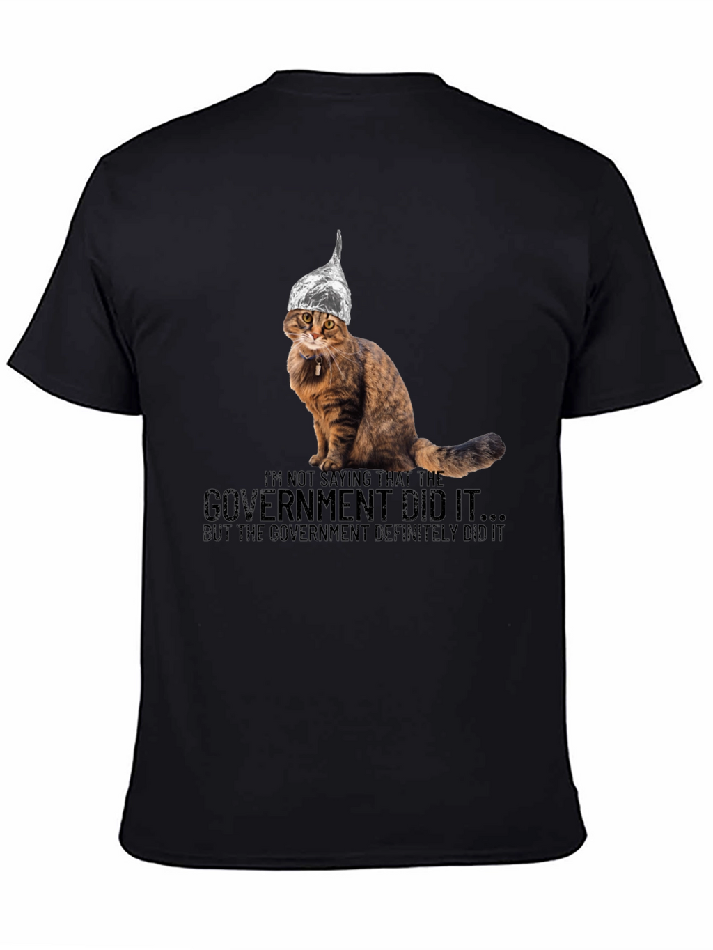 Camiseta conspiranoica gato con sombrero de aluminio