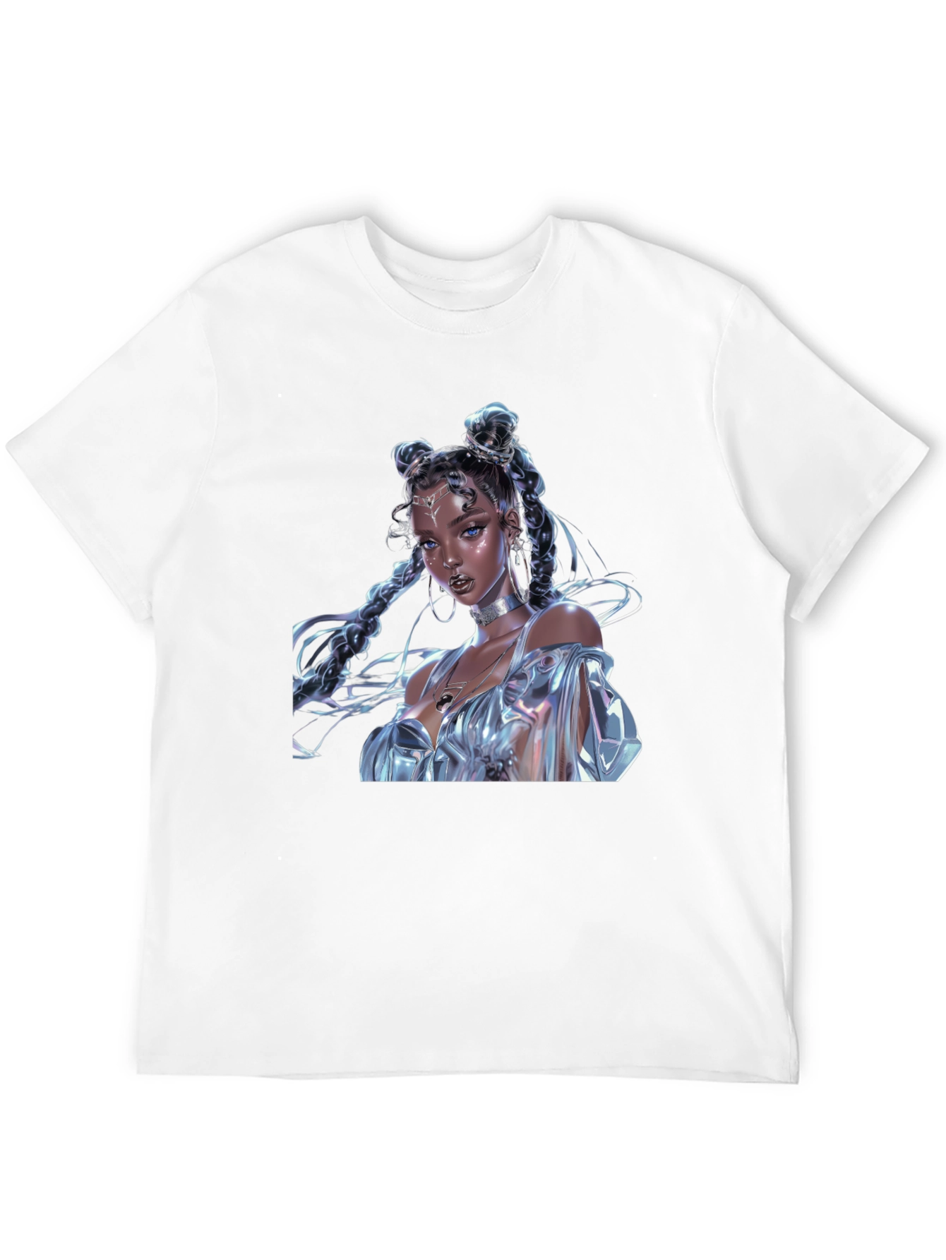 Camiseta Negra con Diseño de Fantasía Brillante