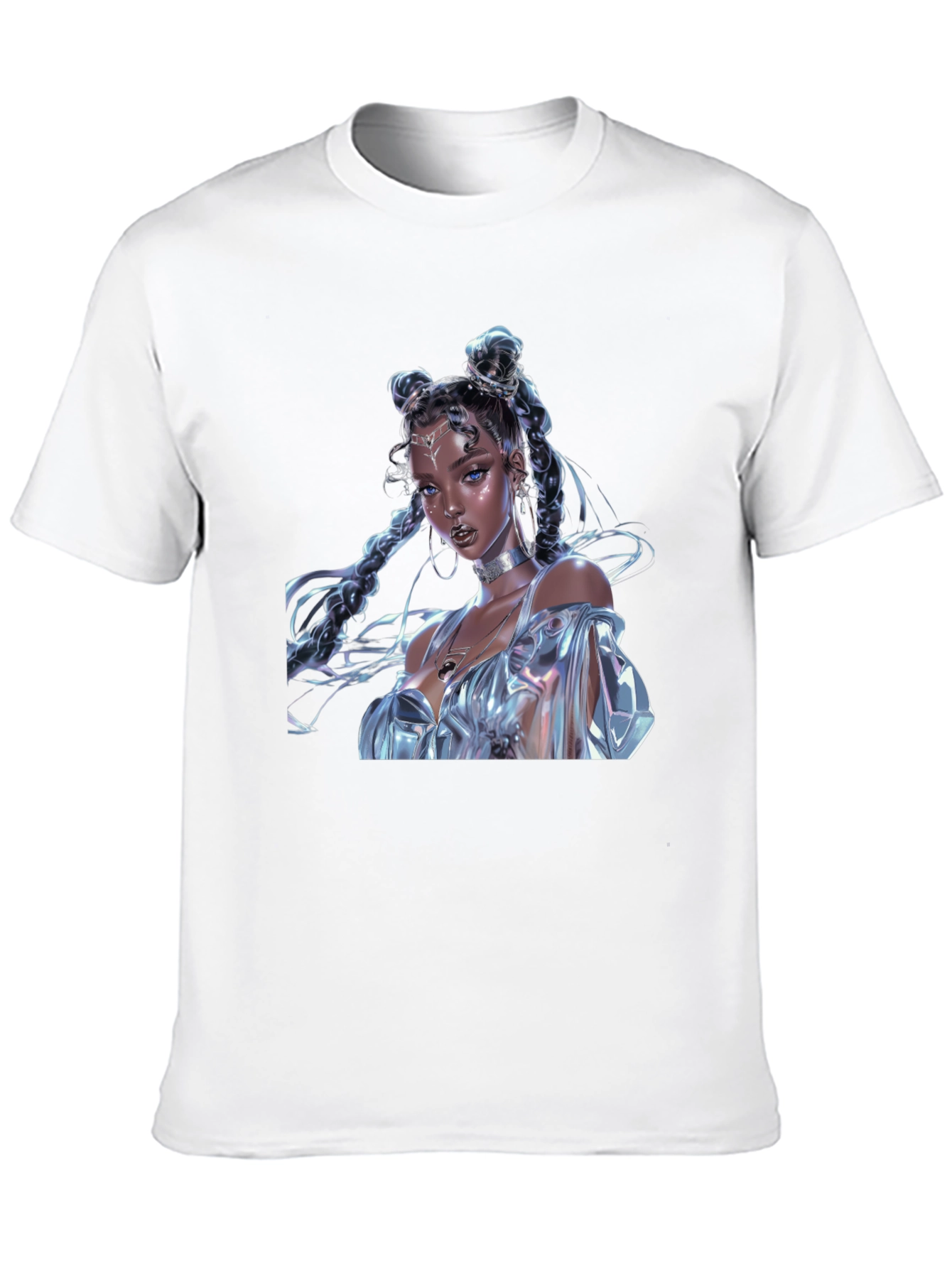 Camiseta Negra con Diseño de Fantasía Brillante