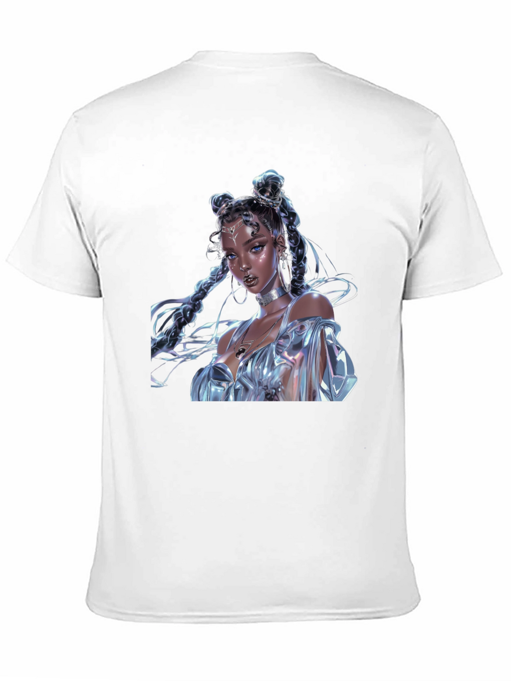 Camiseta Negra con Diseño de Fantasía Brillante
