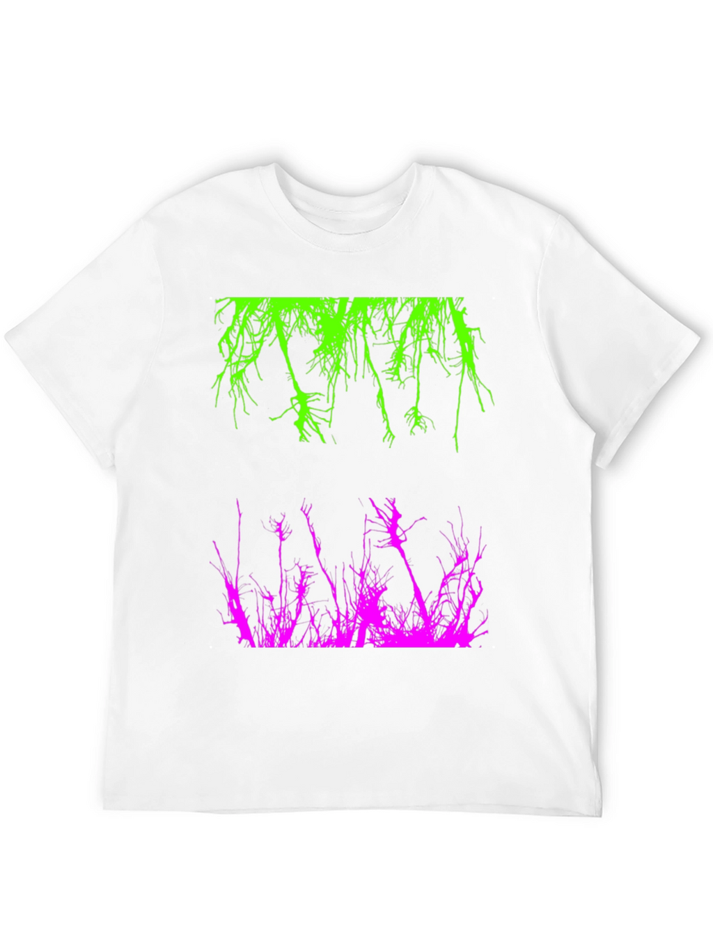 Camiseta Negra con Diseño Abstracto Neón