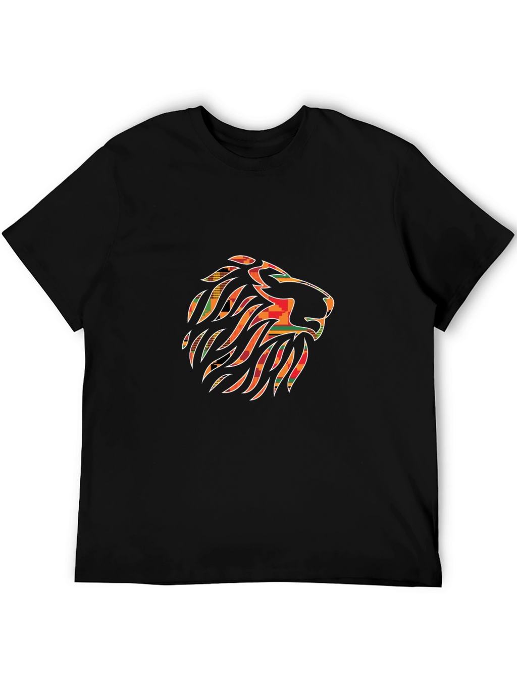 Camiseta Negra con Diseño de León Africano