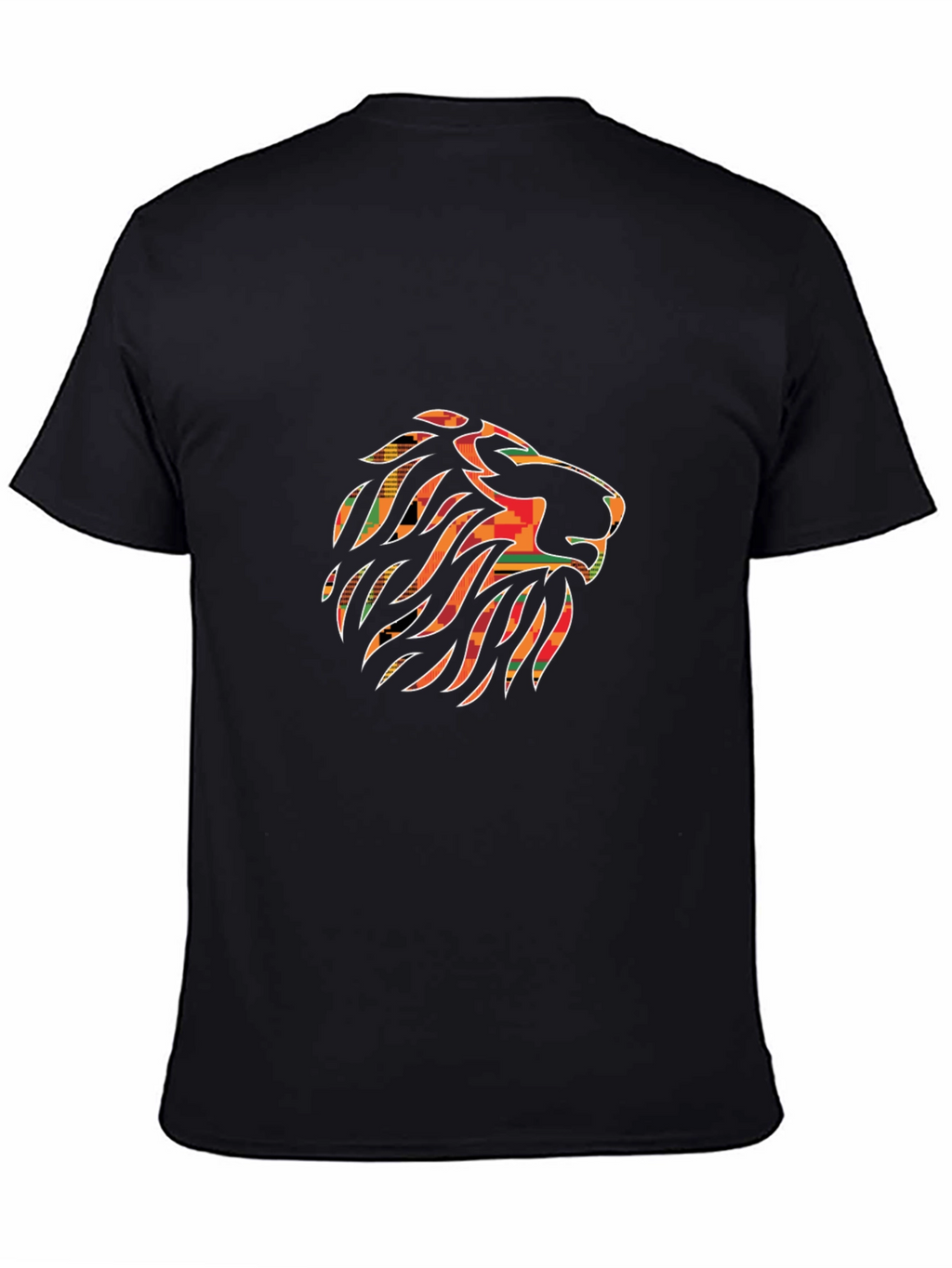 Camiseta Negra con Diseño de León Africano
