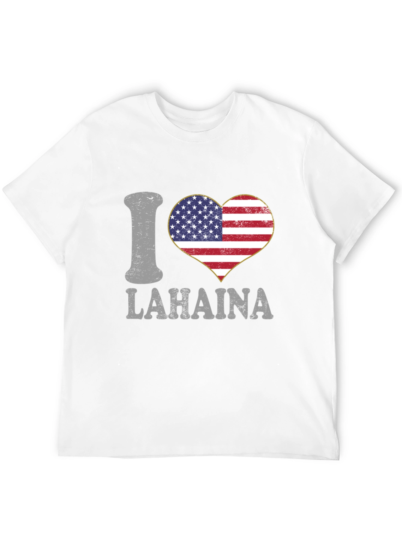 Camiseta Negra Amo Lahaina con Diseño de Bandera Americana