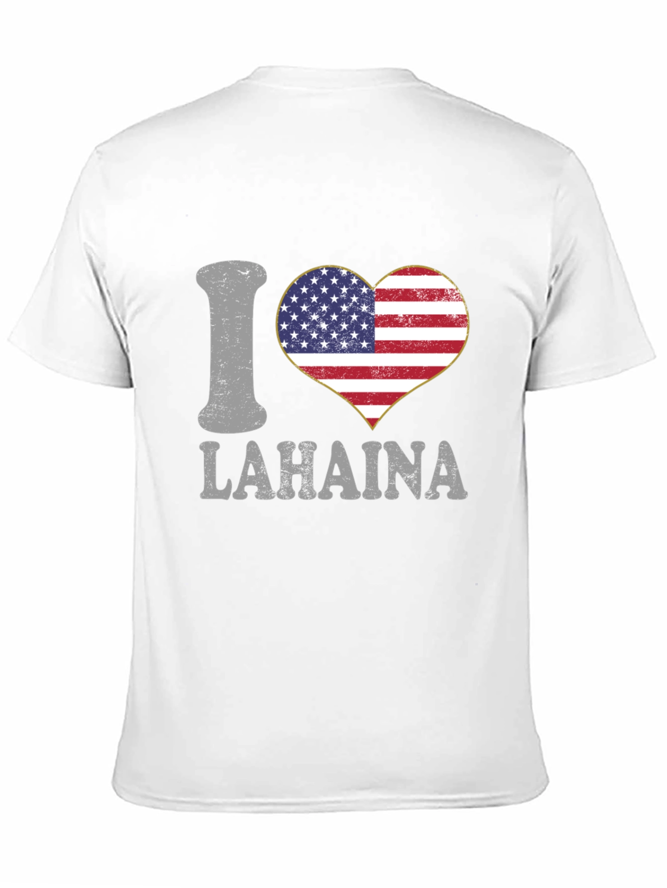 Camiseta Negra Amo Lahaina con Diseño de Bandera Americana