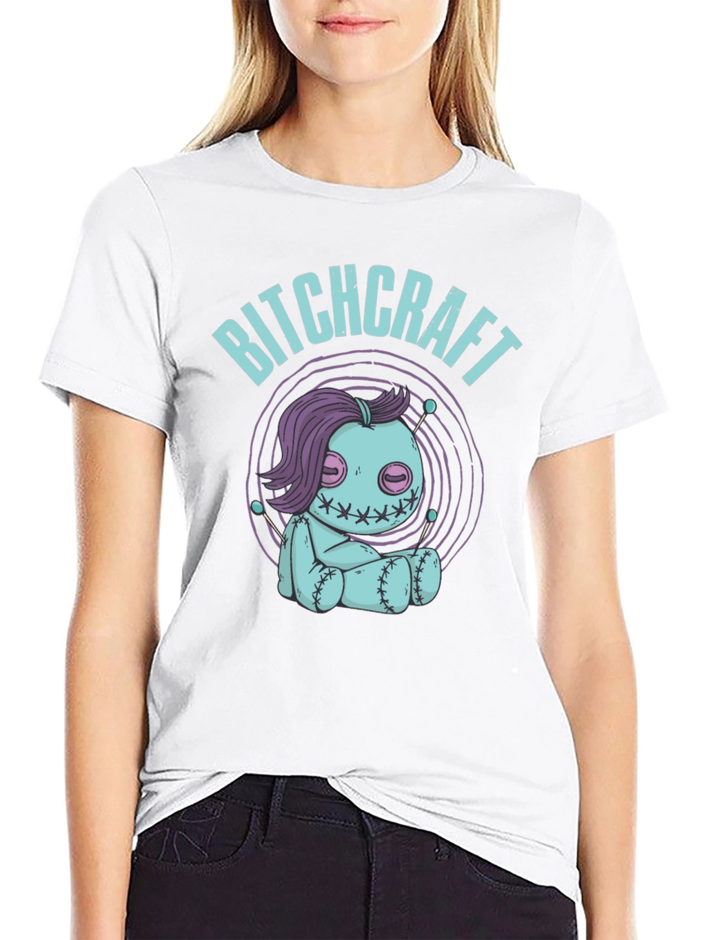 Camiseta Negra Bitchcraft Estilo Voodoo