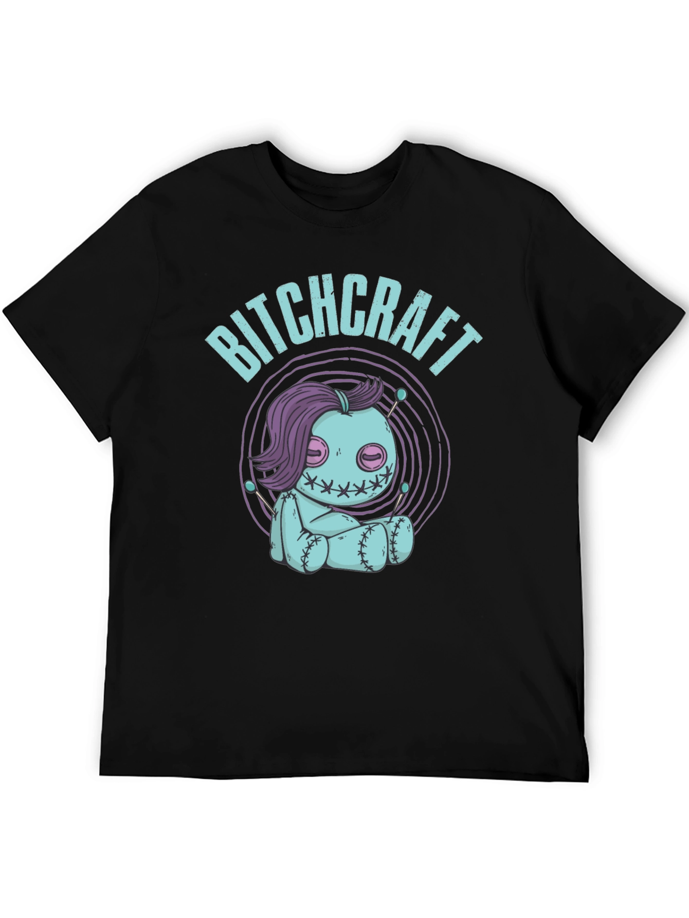 Camiseta Negra Bitchcraft Estilo Voodoo