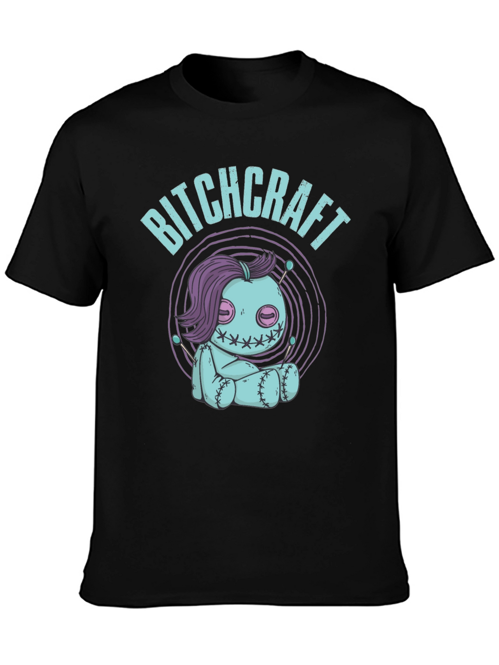Camiseta Negra Bitchcraft Estilo Voodoo