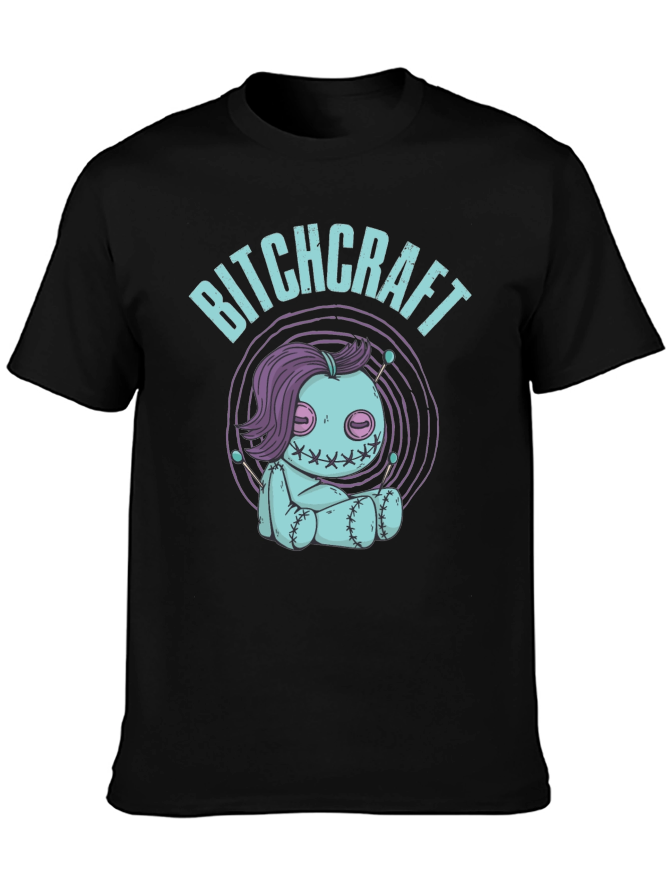 Camiseta Negra Bitchcraft Estilo Voodoo
