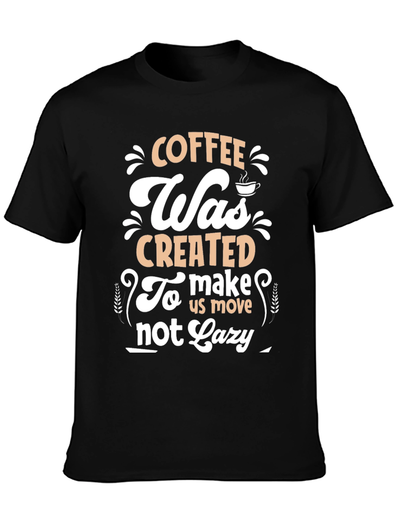 Camiseta Negra con Diseño de Café Motivacional