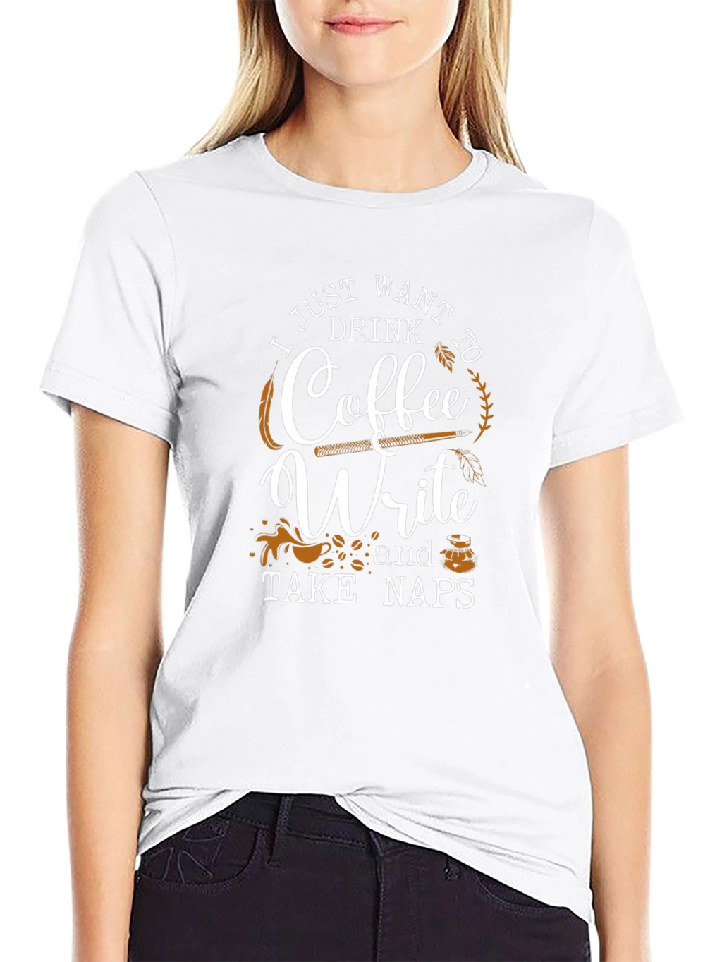 Camiseta Negra Café Escribir y Siestas