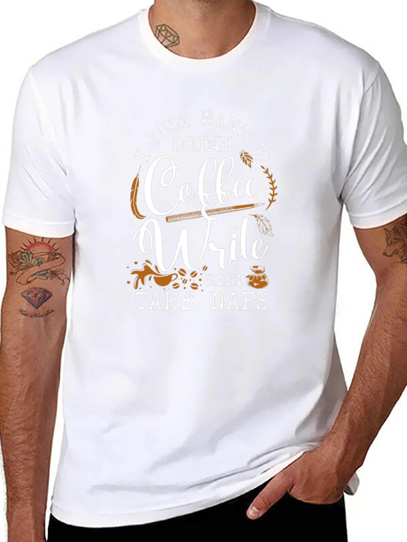 Camiseta Negra Café Escribir y Siestas