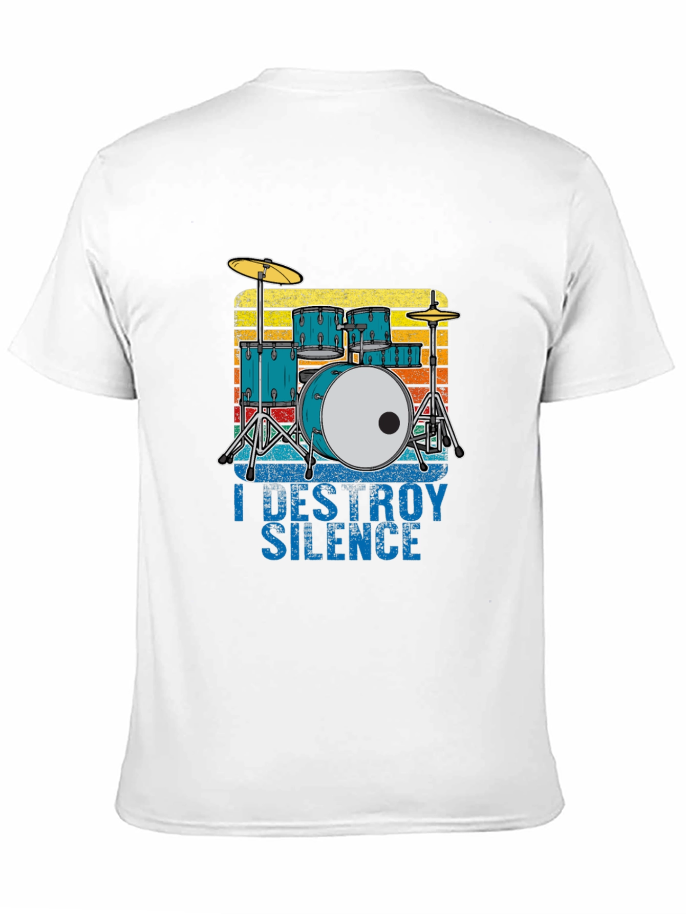 Camiseta Negra con Diseño de Batería I Destroy Silence
