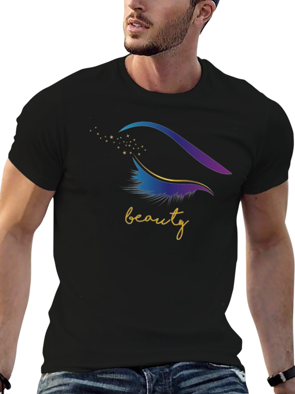 Camiseta Negra Beauty Eye para Hombre