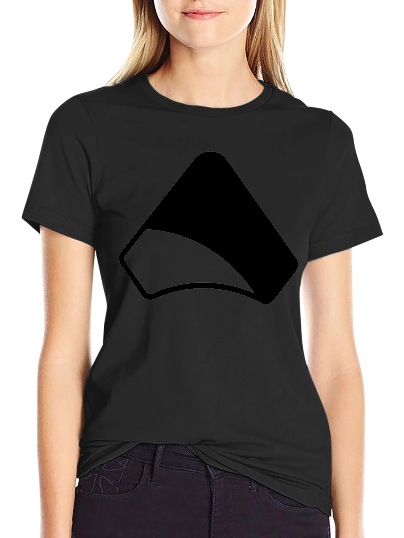 Camiseta Negra con Diseño Abstracto Minimalista