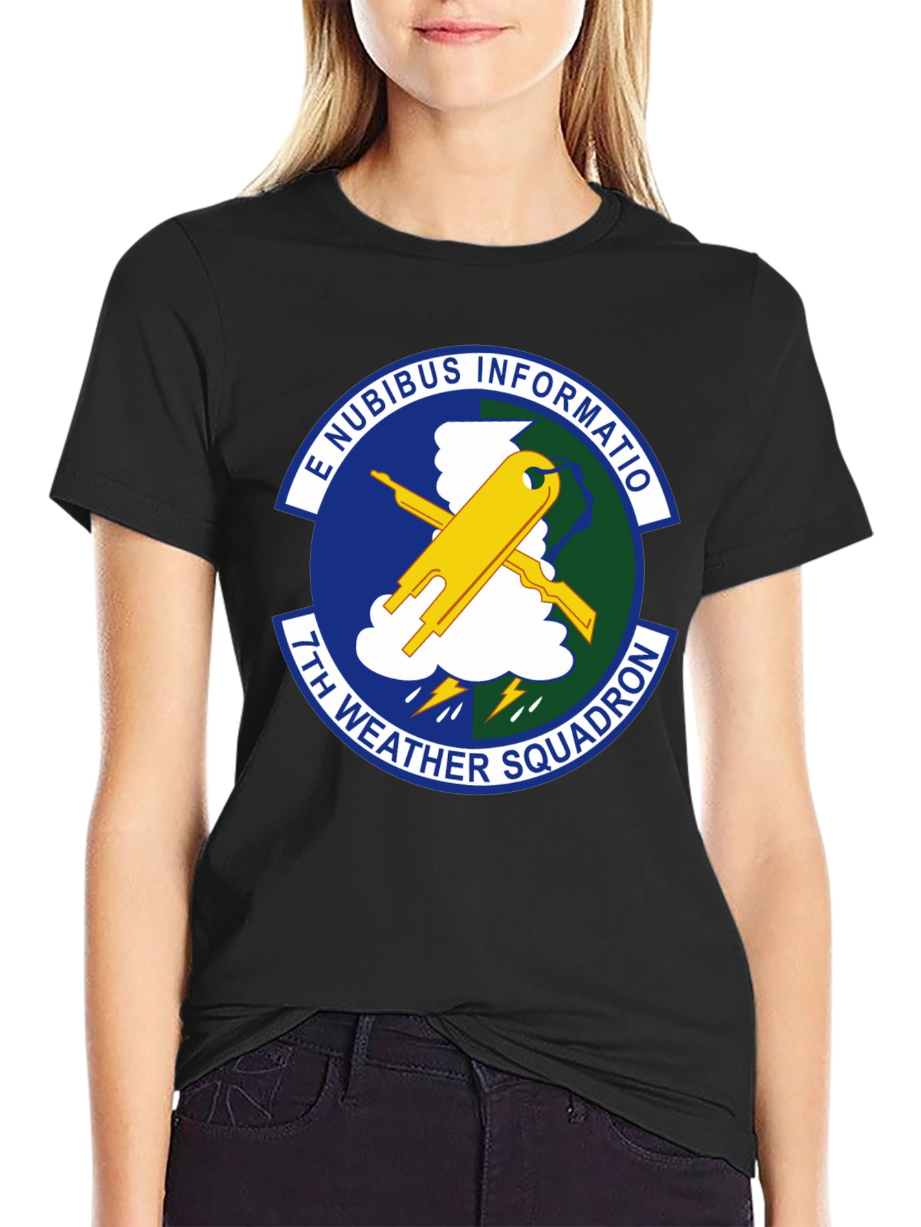 Camiseta Negra 7th Weather Squadron - Diseño Único