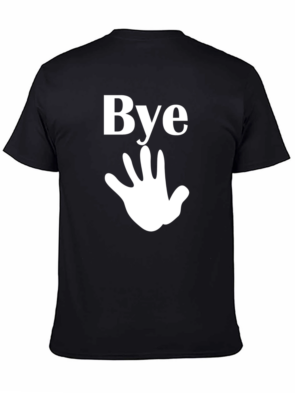 Camiseta Negra Casual con Diseño Bye