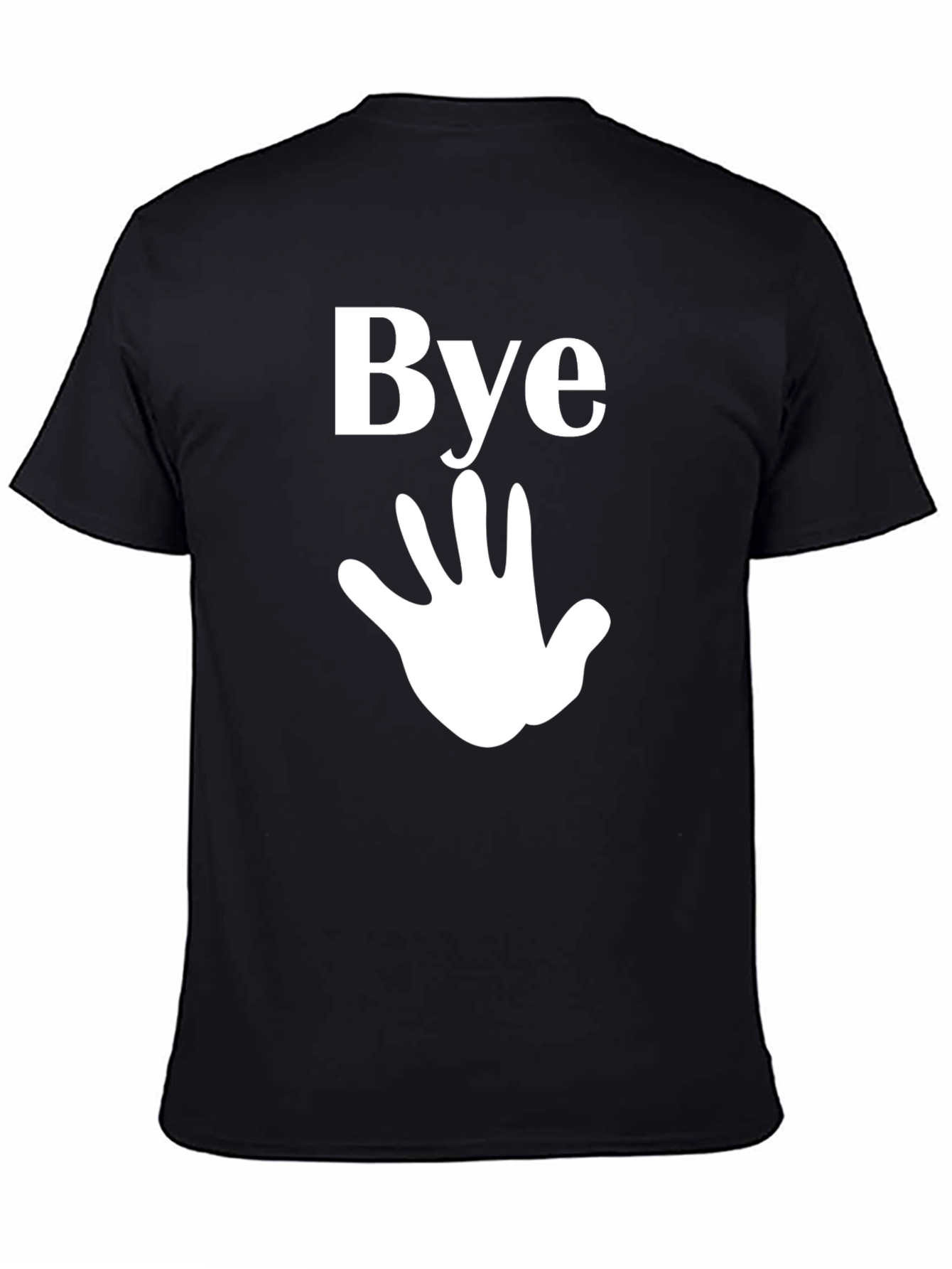 Camiseta Negra Casual con Diseño Bye