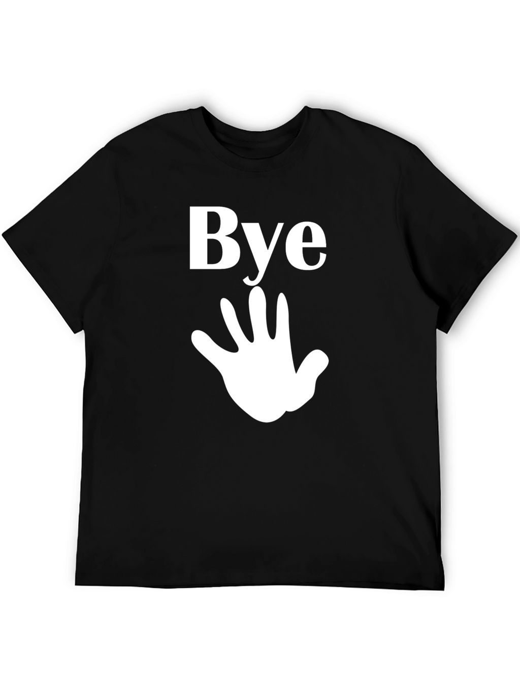 Camiseta Negra Casual con Diseño Bye