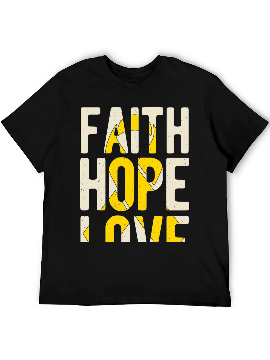 Camiseta Hombre Fe Esperanza Amor Negra