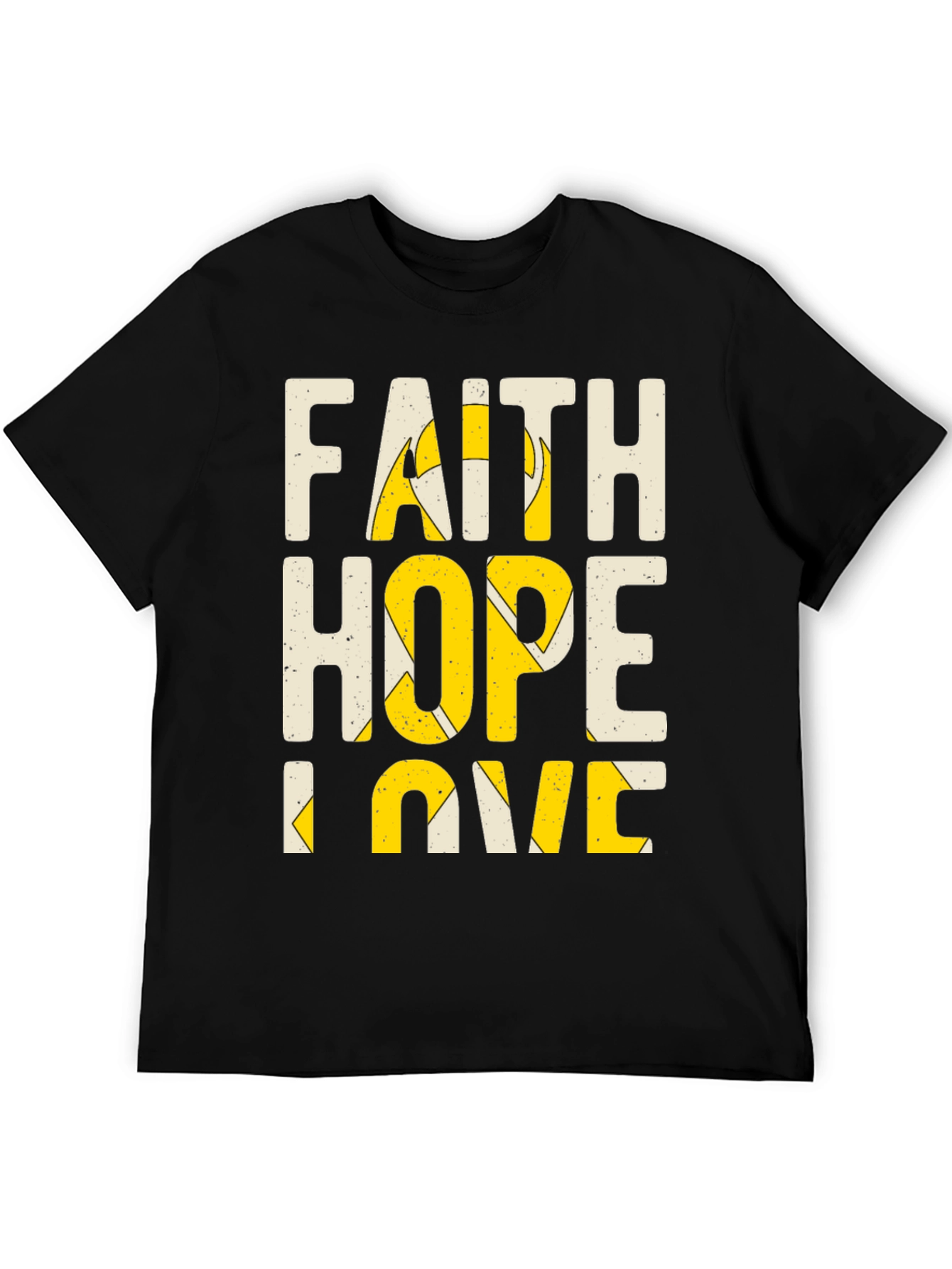 Camiseta Hombre Fe Esperanza Amor Negra