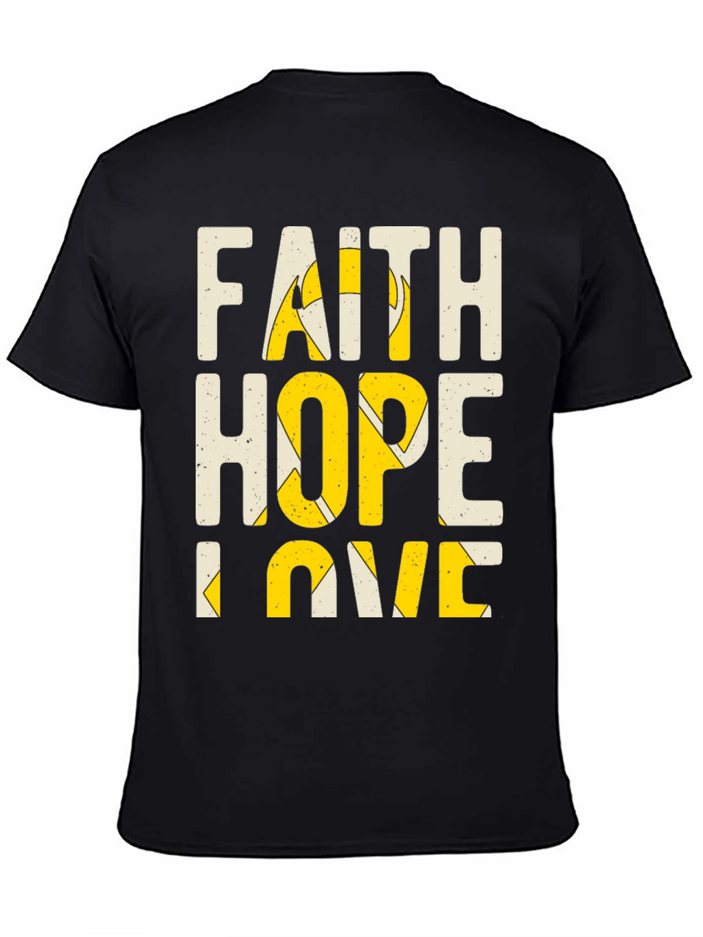 Camiseta Hombre Fe Esperanza Amor Negra