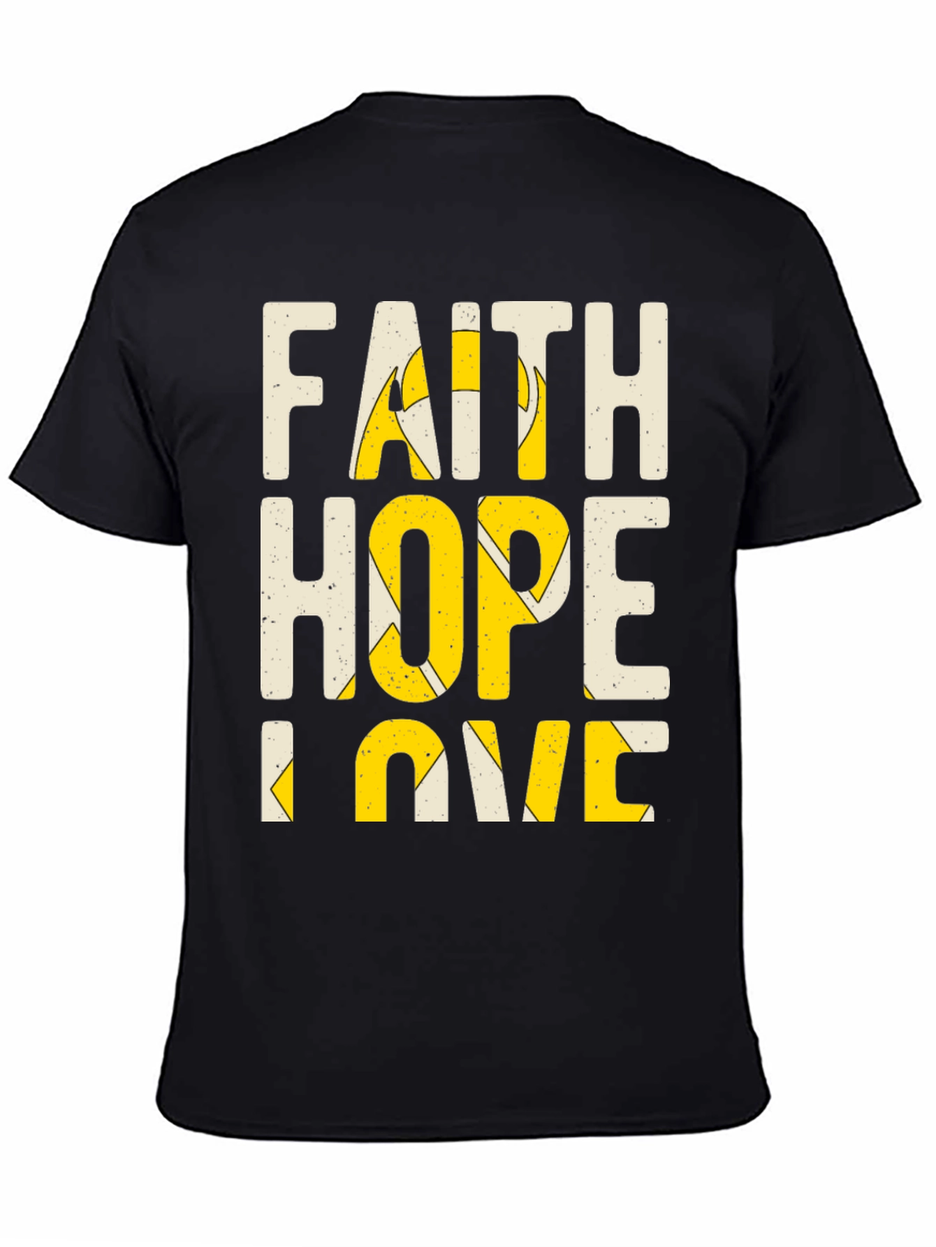 Camiseta Hombre Fe Esperanza Amor Negra