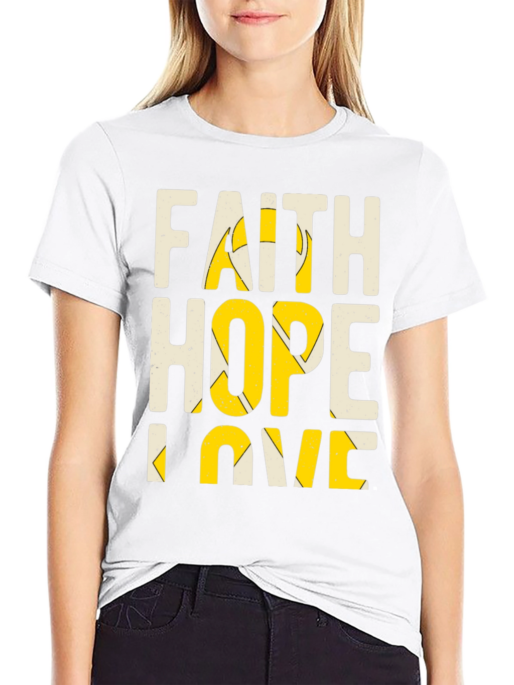 Camiseta Hombre Fe Esperanza Amor Negra