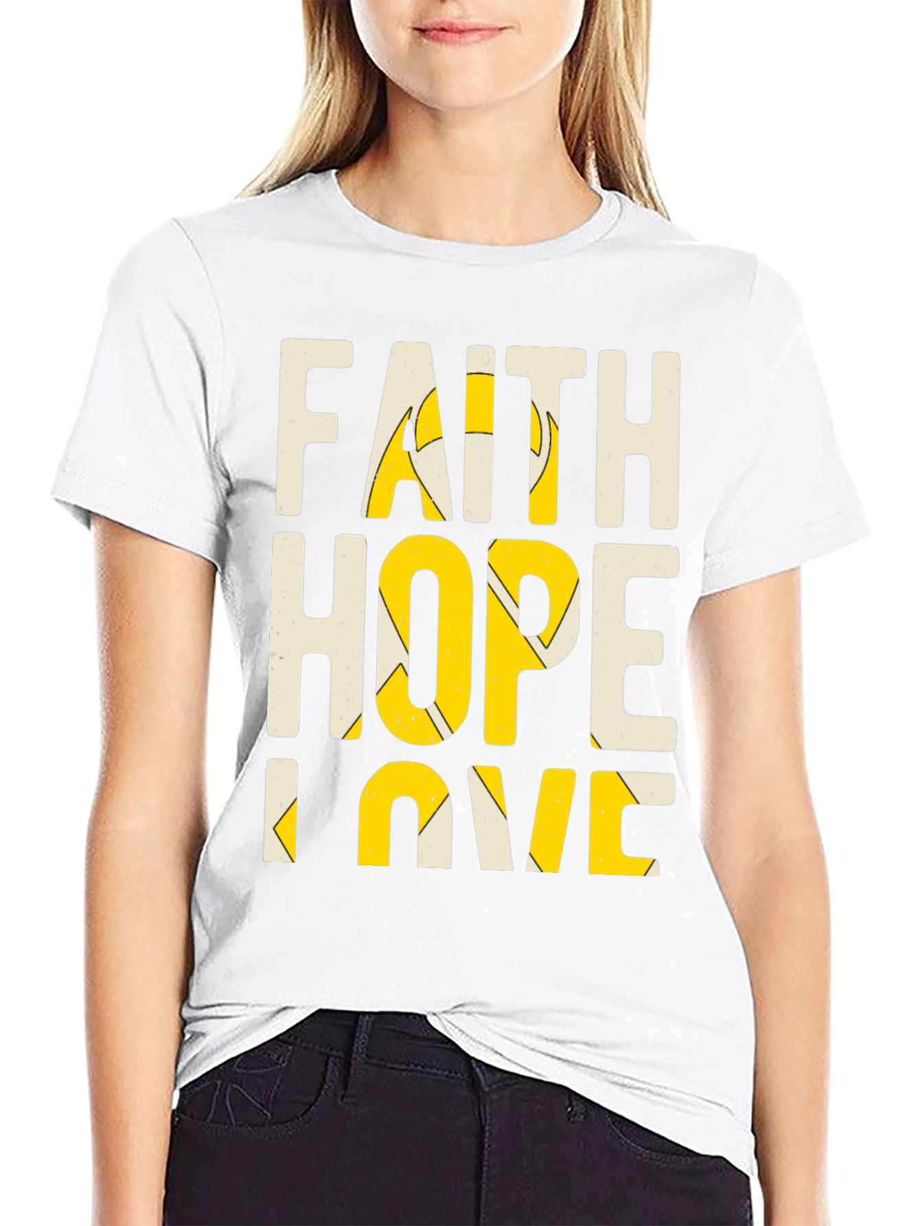 Camiseta Hombre Fe Esperanza Amor Negra