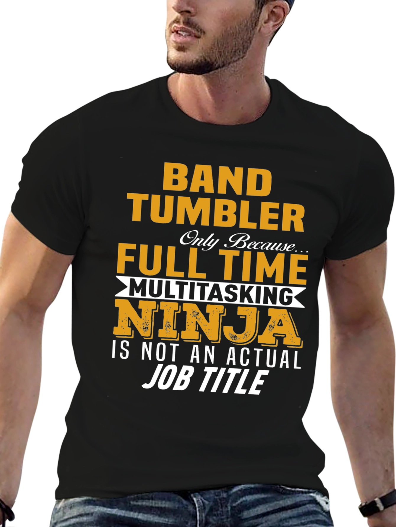 Camiseta Negra Band Tumbler - Ninja