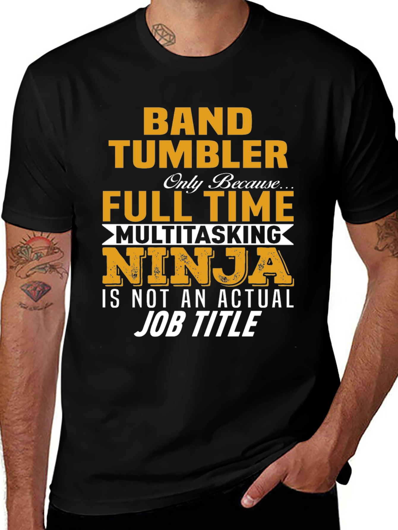 Camiseta Negra Band Tumbler - Ninja