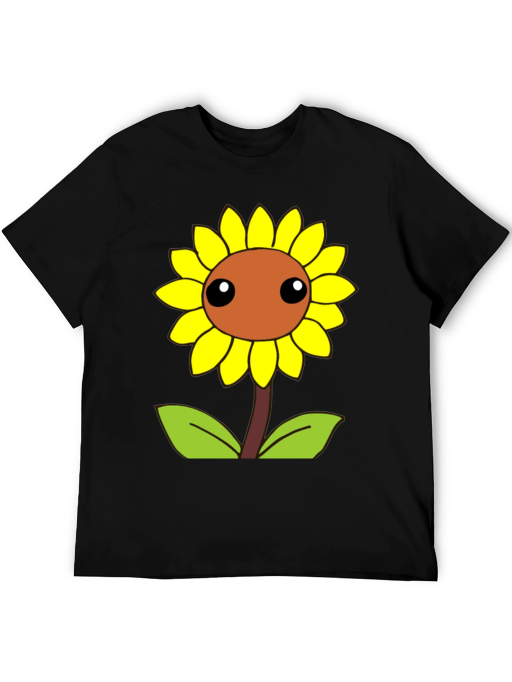 Camiseta Negra con Diseño de Girasol