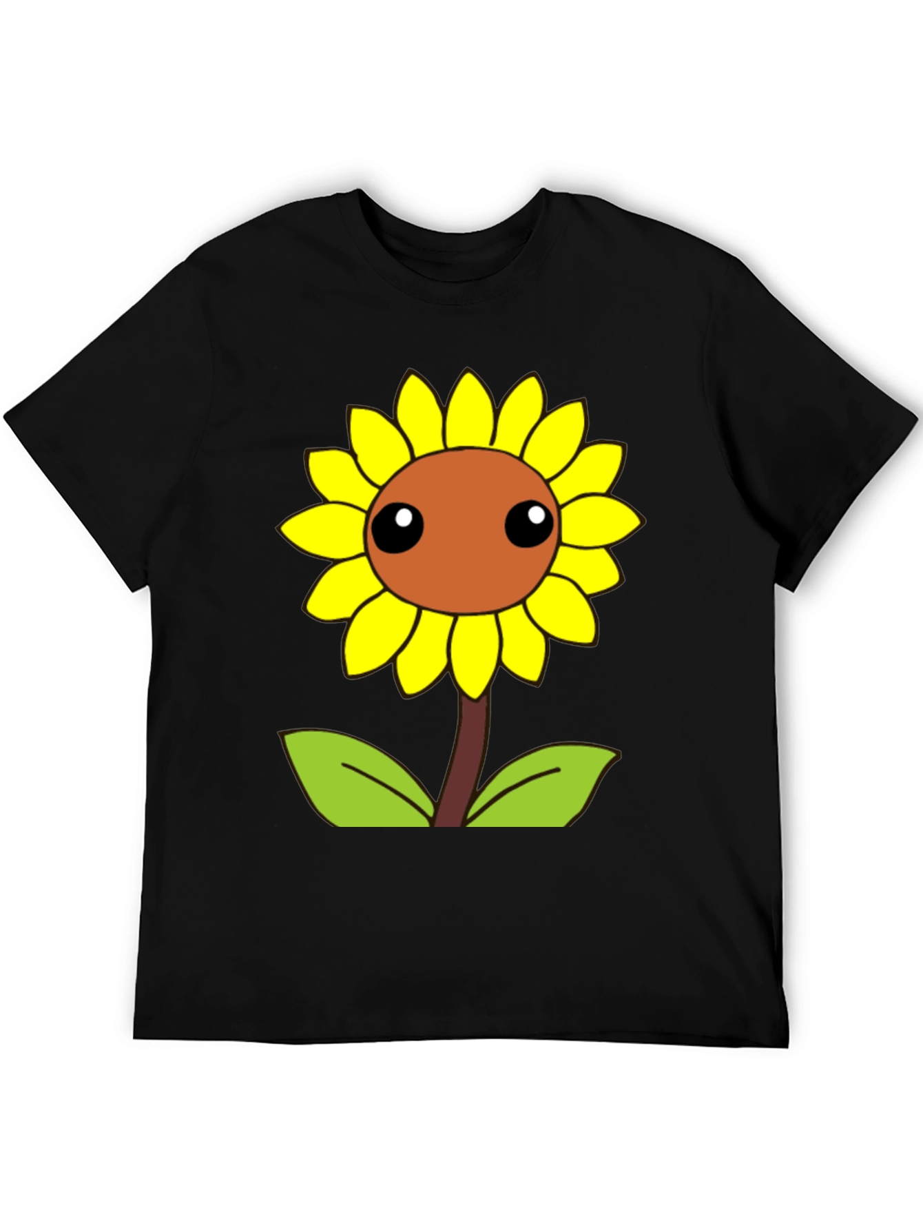 Camiseta Negra con Diseño de Girasol