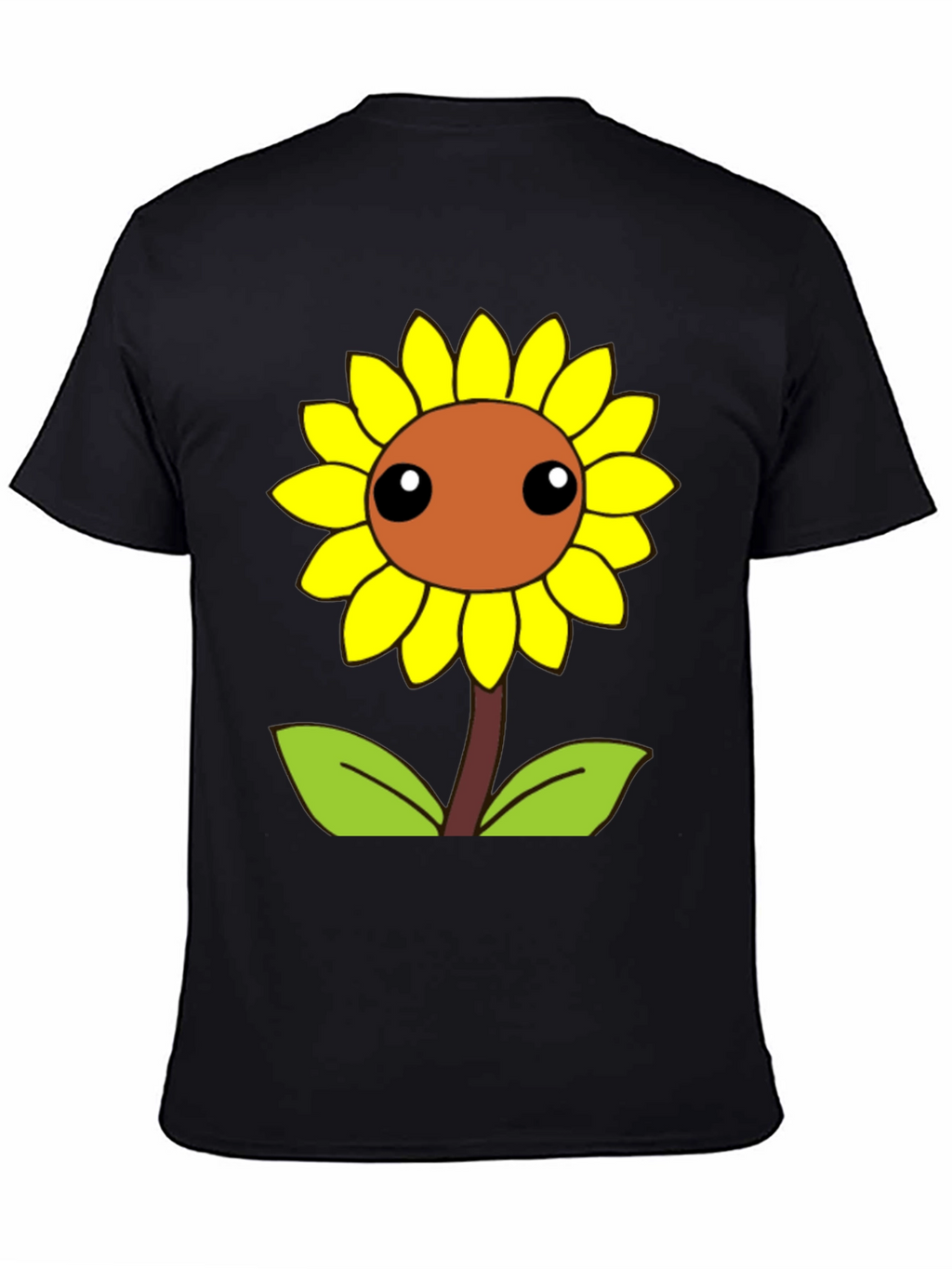 Camiseta Negra con Diseño de Girasol