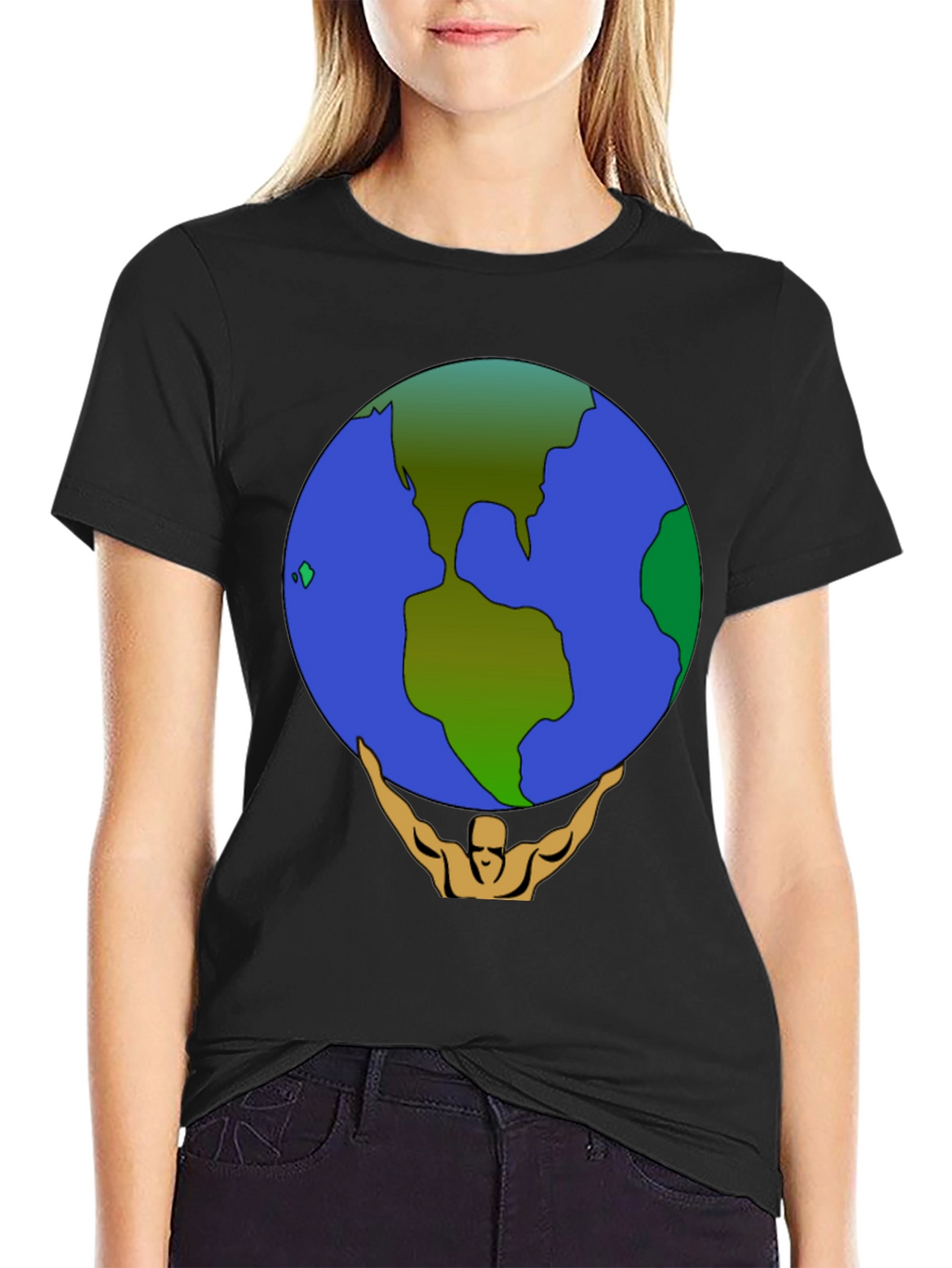 Camiseta Hombre Atlas Sosteniendo el Mundo