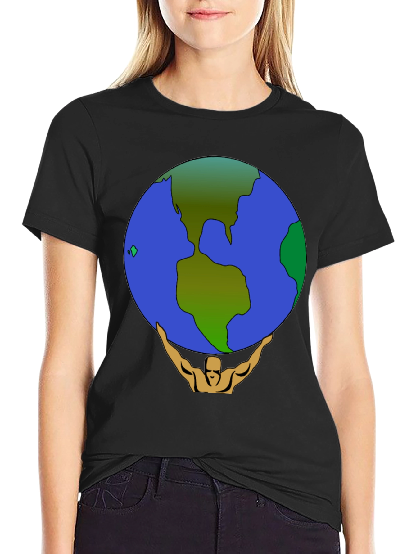 Camiseta Hombre Atlas Sosteniendo el Mundo