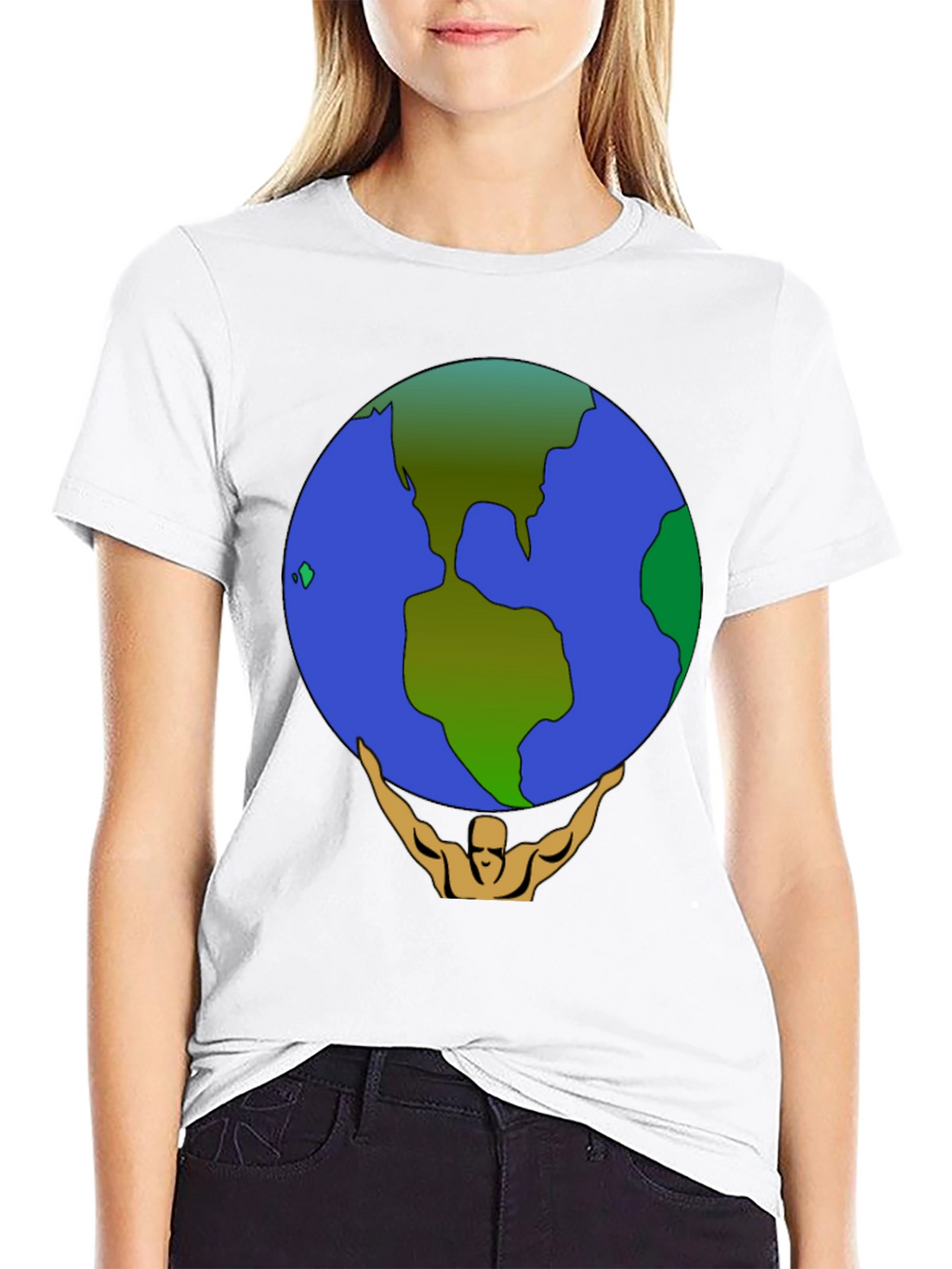 Camiseta Hombre Atlas Sosteniendo el Mundo