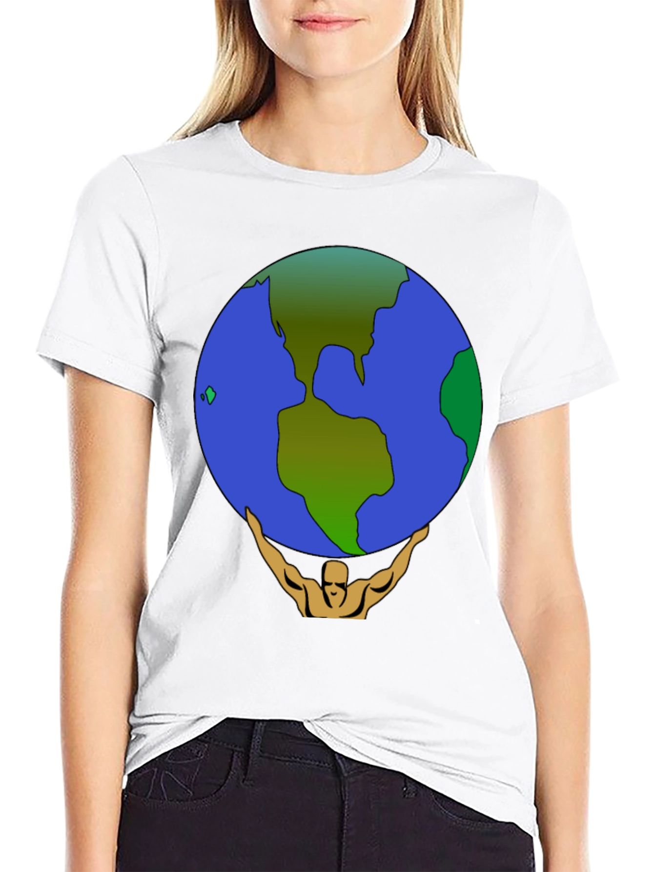 Camiseta Hombre Atlas Sosteniendo el Mundo