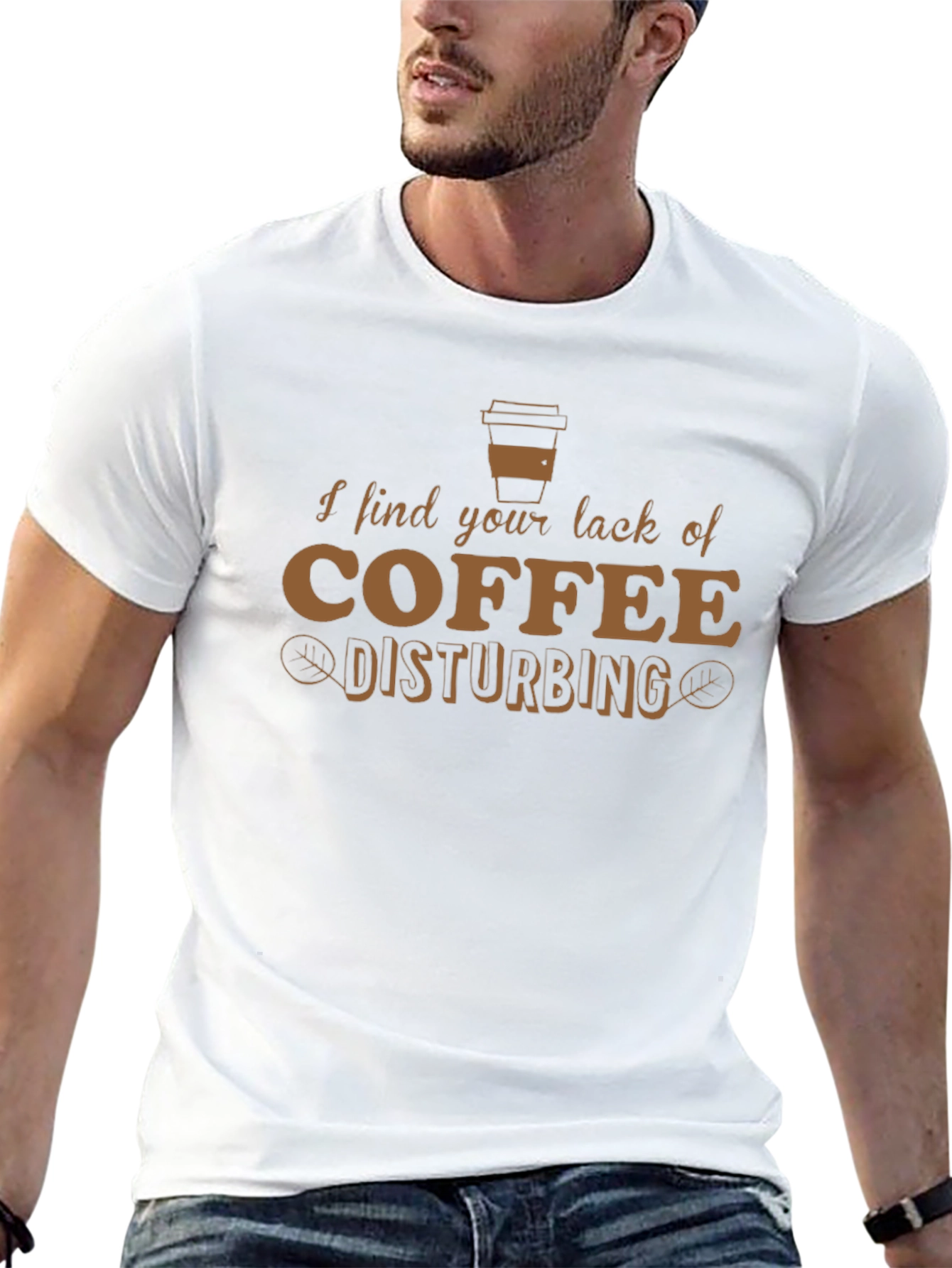Camiseta Hombre: Falta de Café Disturbadora