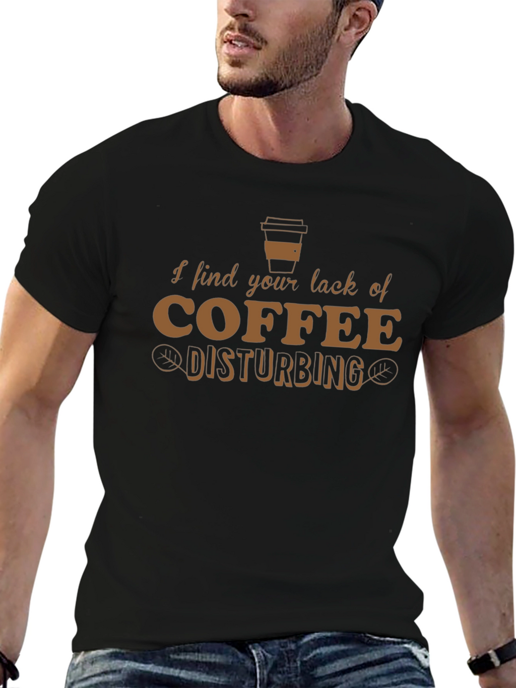 Camiseta Hombre: Falta de Café Disturbadora