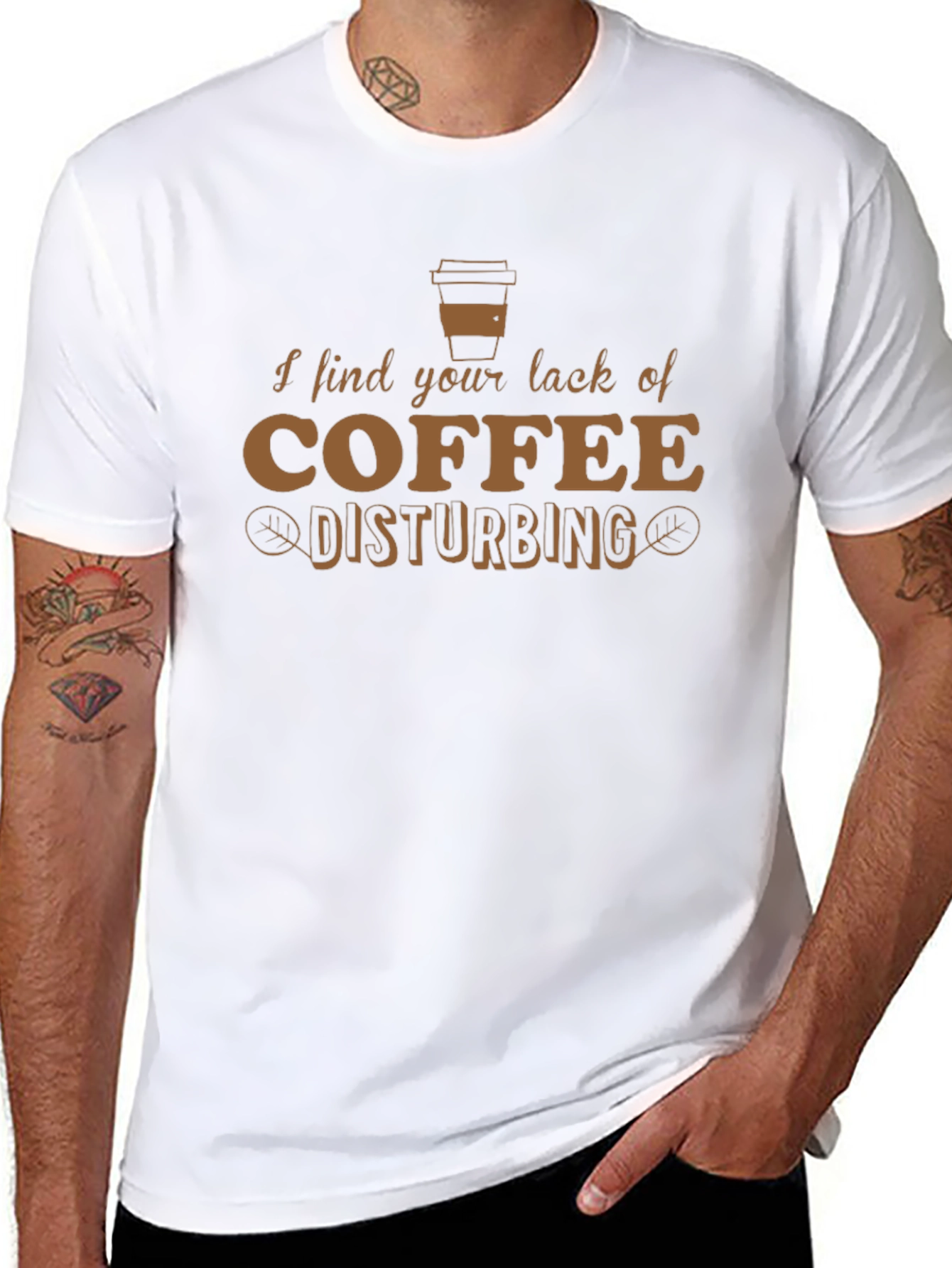 Camiseta Hombre: Falta de Café Disturbadora
