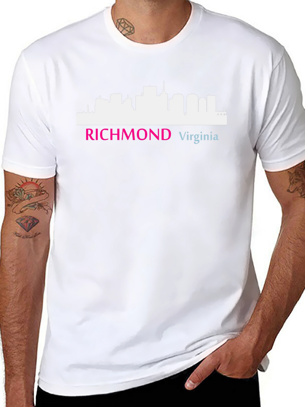 Camiseta Negra Richmond Virginia Skyline