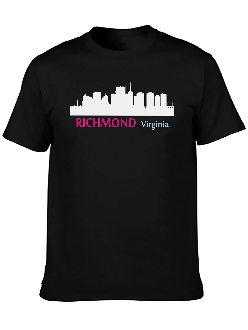 Camiseta Negra Richmond Virginia Skyline