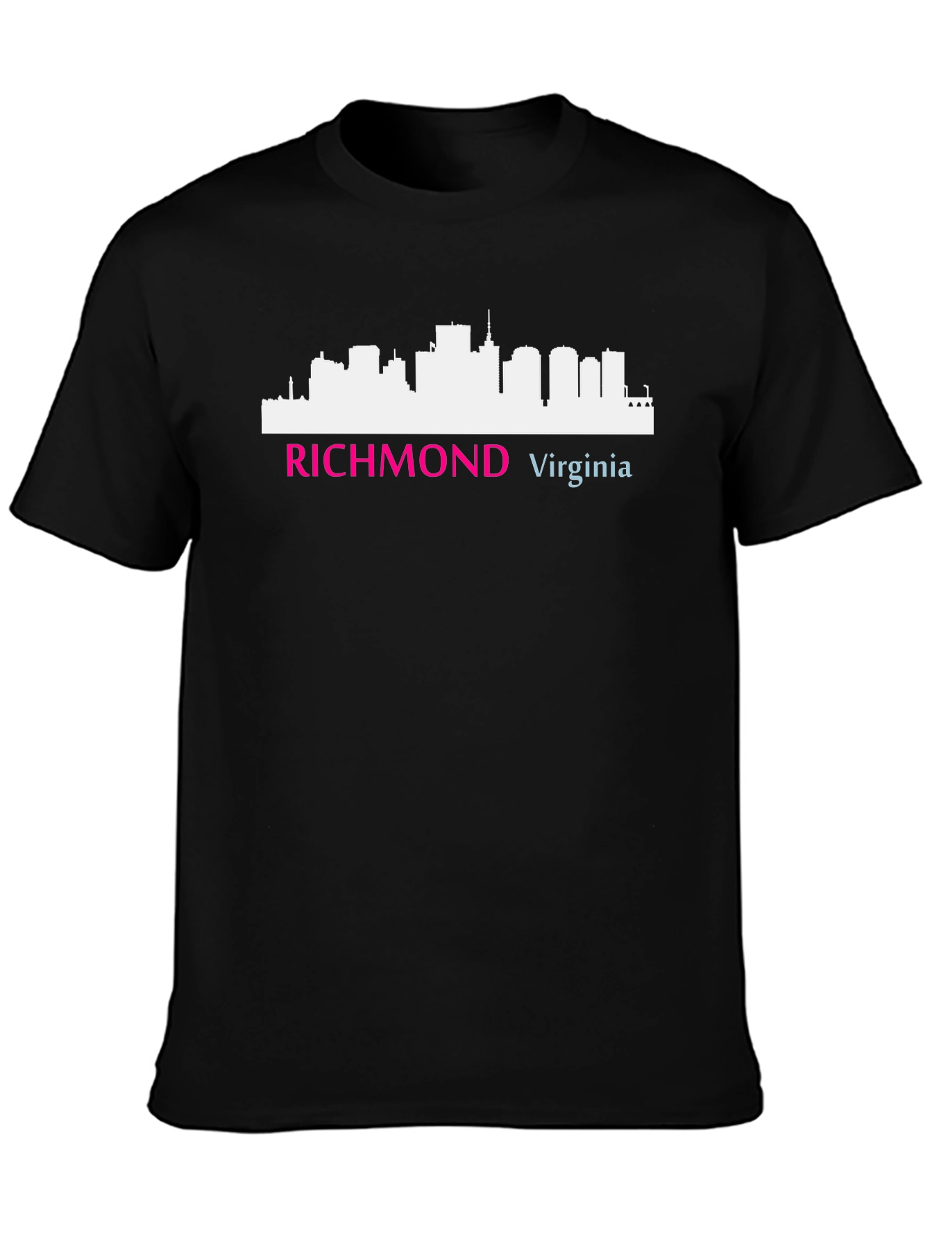 Camiseta Negra Richmond Virginia Skyline
