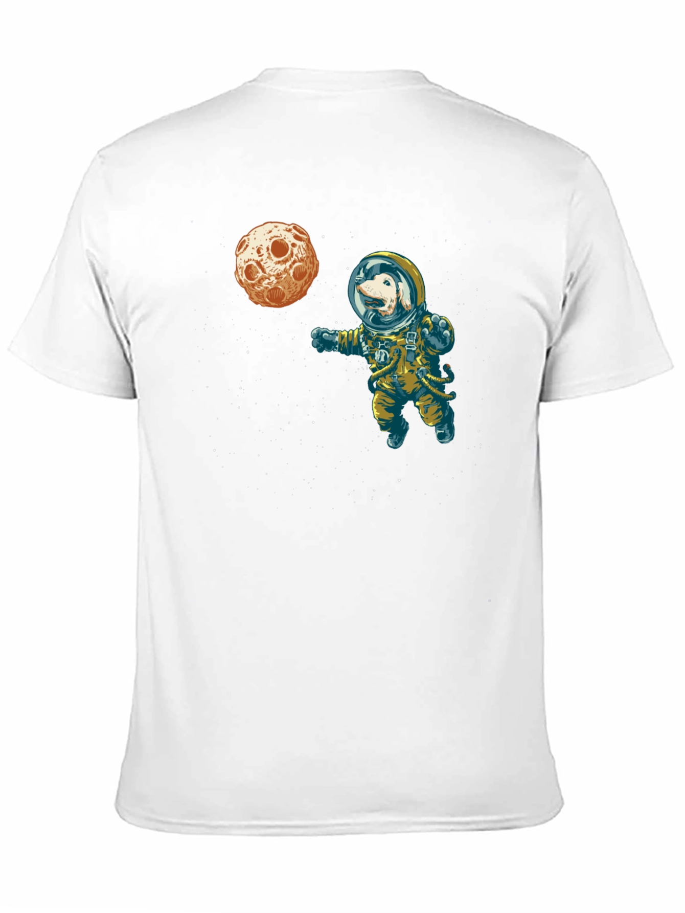 Camiseta Negra con Diseño de Astronauta Perruno