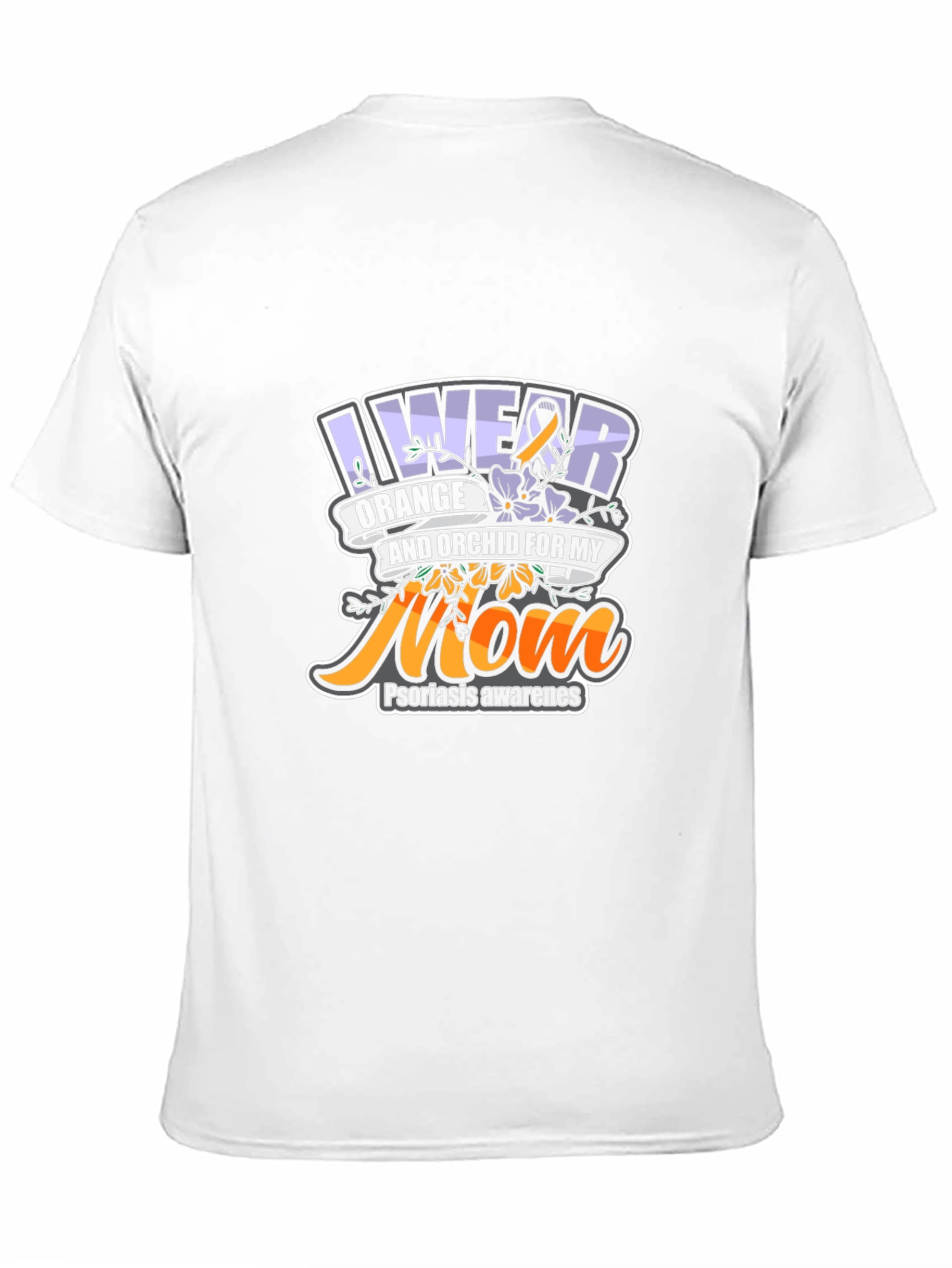 Camiseta Conciencia Psoriasis Naranja y Orquídea