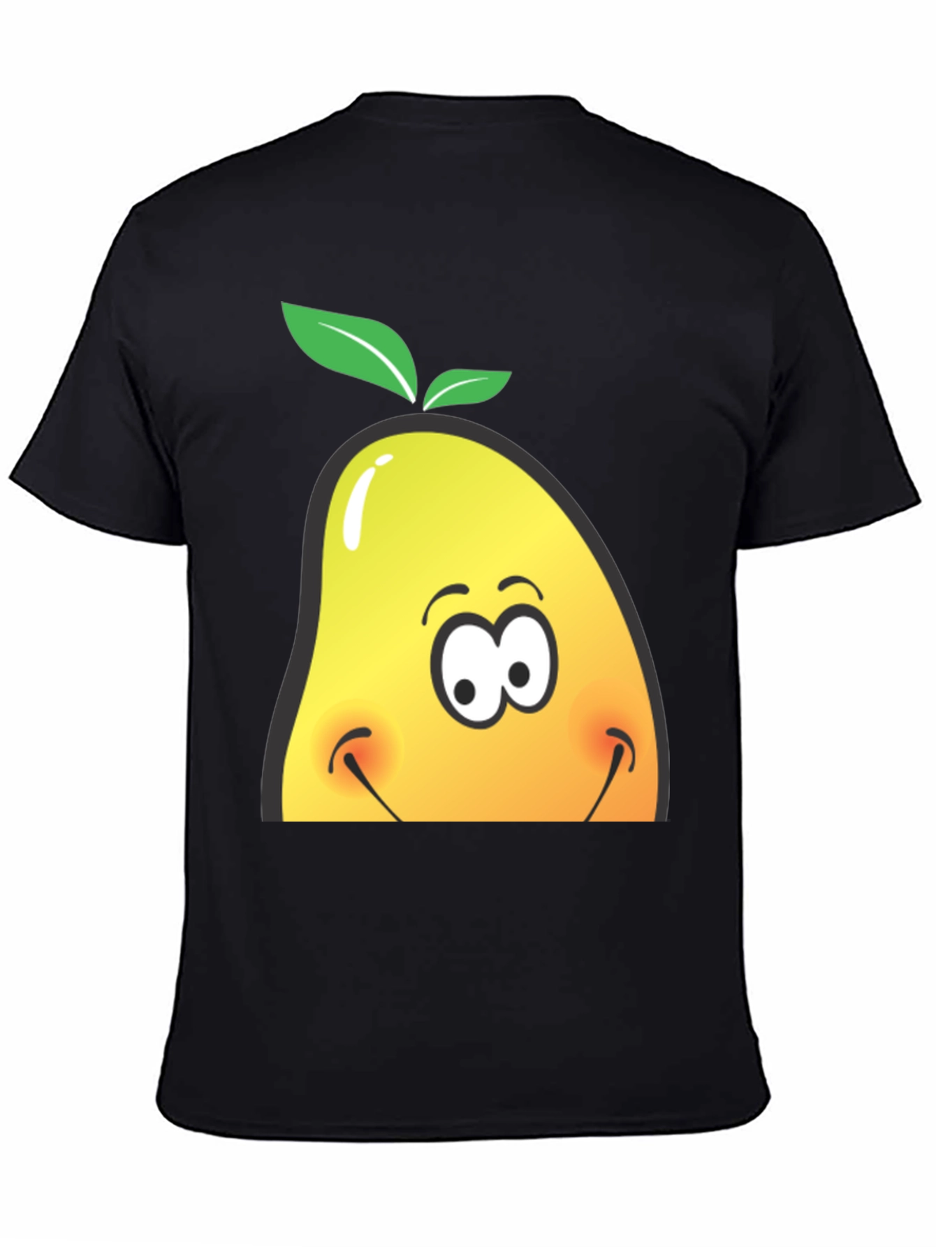 Camiseta Negra con Diseño de Mango Sonriente
