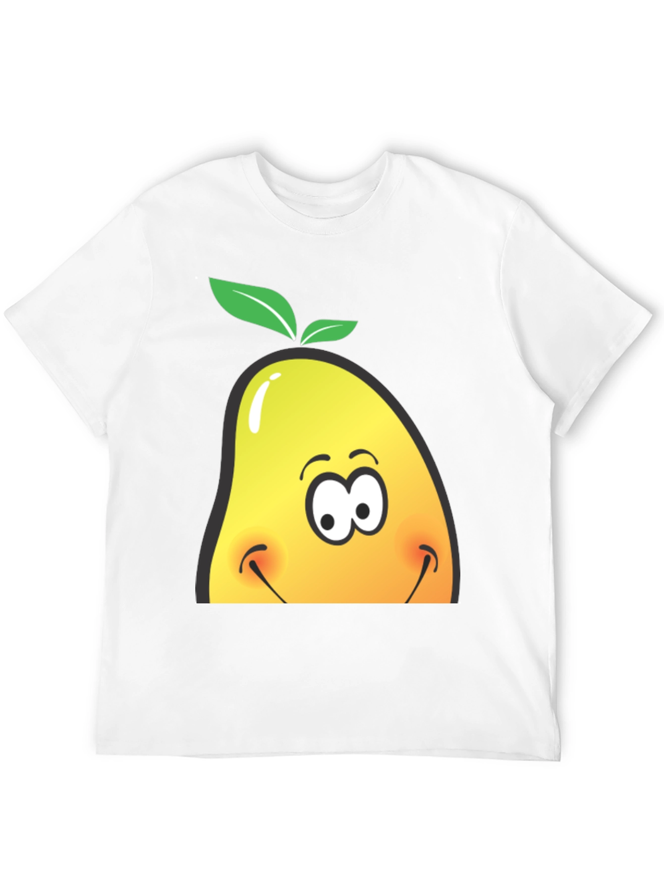 Camiseta Negra con Diseño de Mango Sonriente