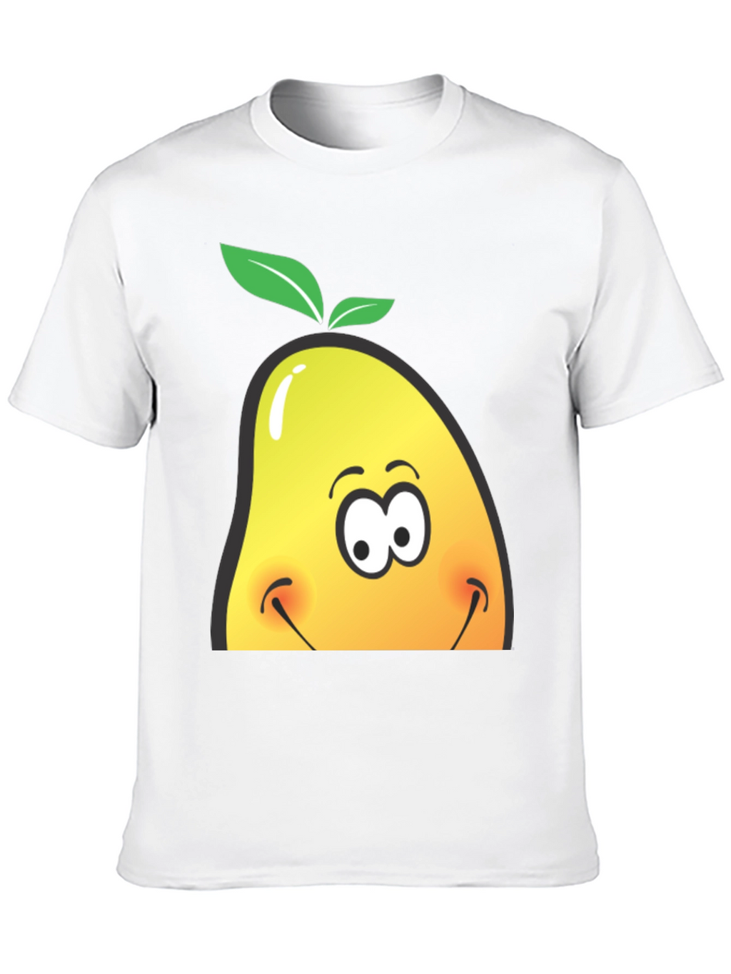 Camiseta Negra con Diseño de Mango Sonriente